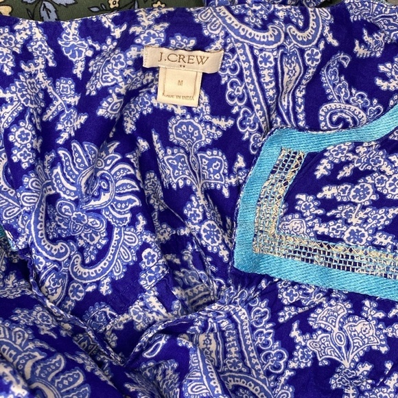 Jcrew Paisley V Neck Boho Pheasant Top Women’s Medium #48 - Picture 3 of 3